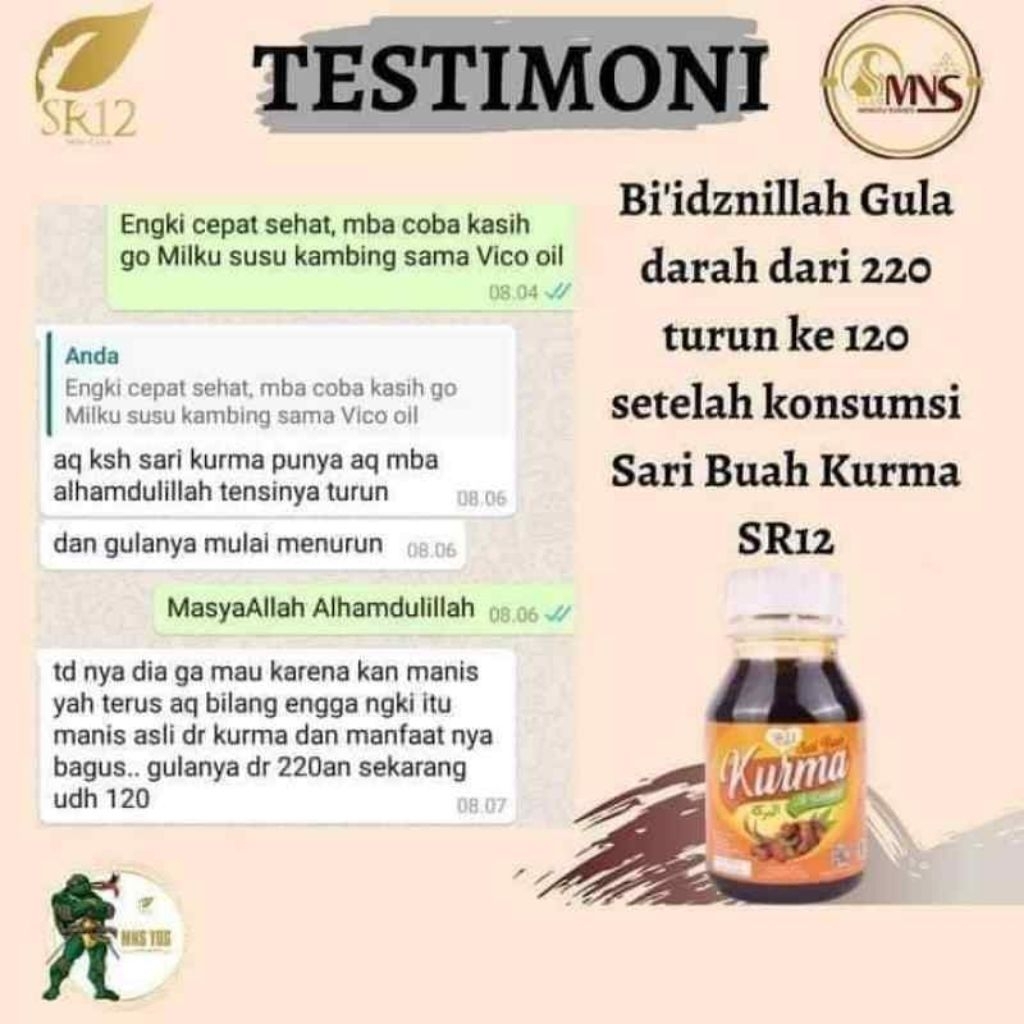 

sari kurma sr12 100% sari buah kurma asli meningkatkan stamina tubuh dan penambahan darah