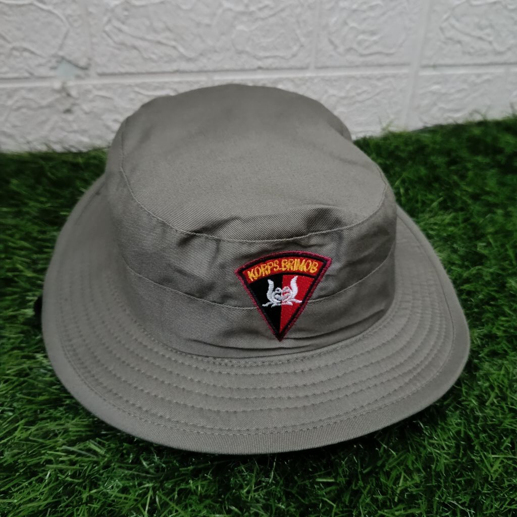 Topi Rimba Hijau Brimob Bolak Balik / Topi Rimba Hijau Brimob