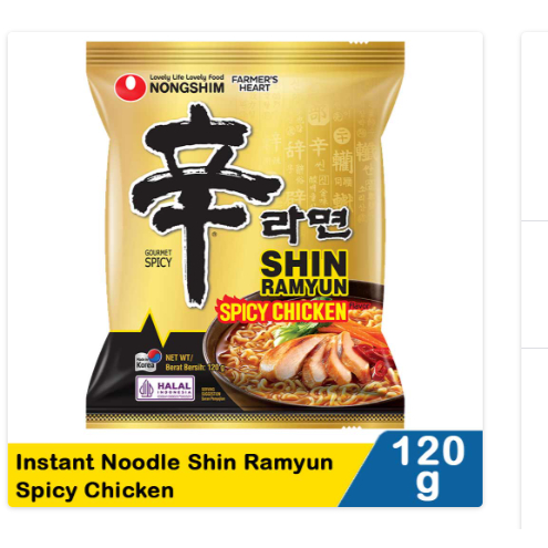 

nong shim instant noodle shin ramyun spicy chicken 120g