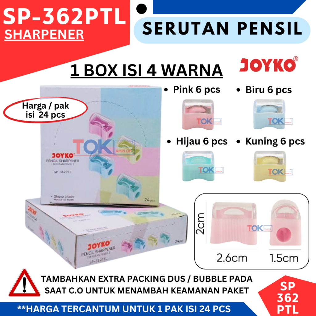 

Serutan / Rautan Roti JOYKO SP362 PTL SHARPENER ( isi 24 pcs )