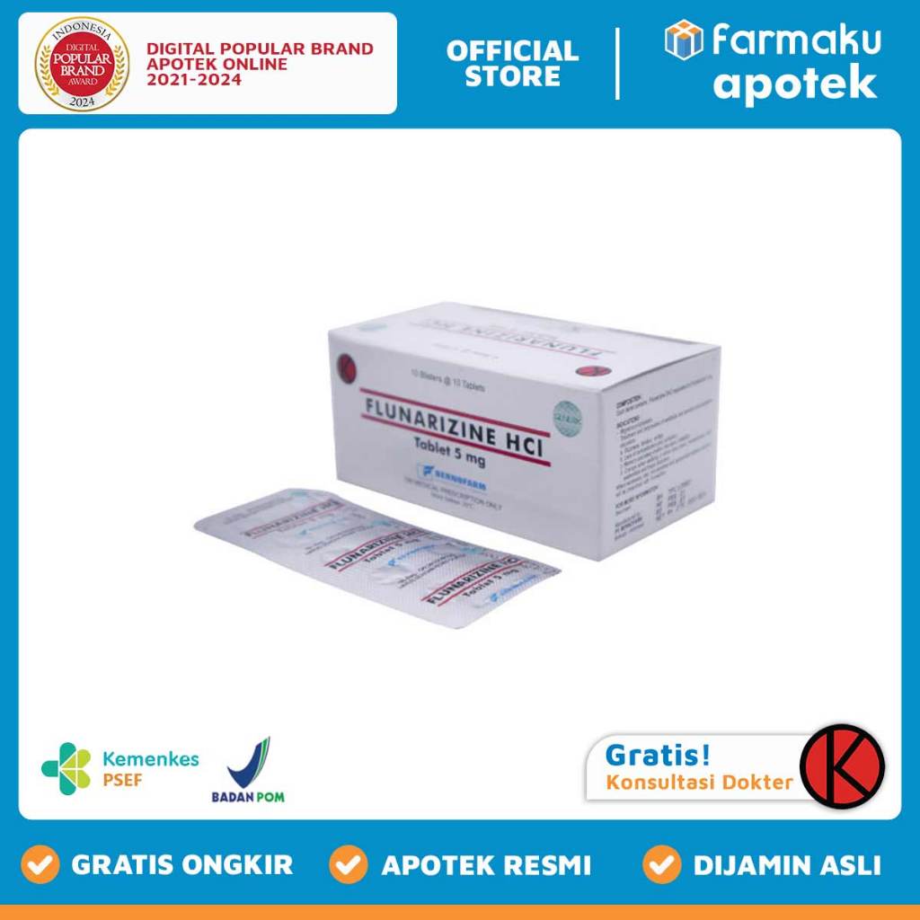 Flunarizine 5 mg Berno Blister 10 tablet  - ASB