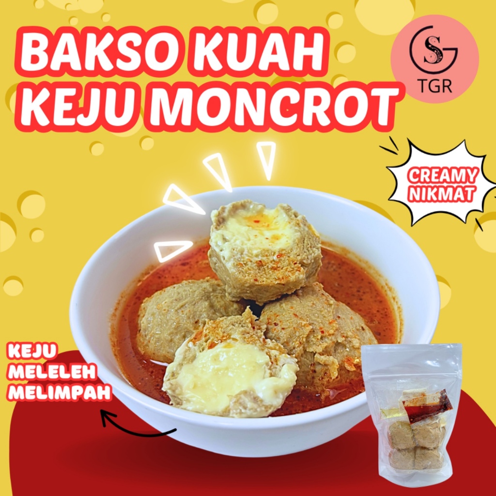 

1 PACK BAKSO KUAH KEJU MONCROT ISI 4 BUTIR DENGAN CHILL OIL