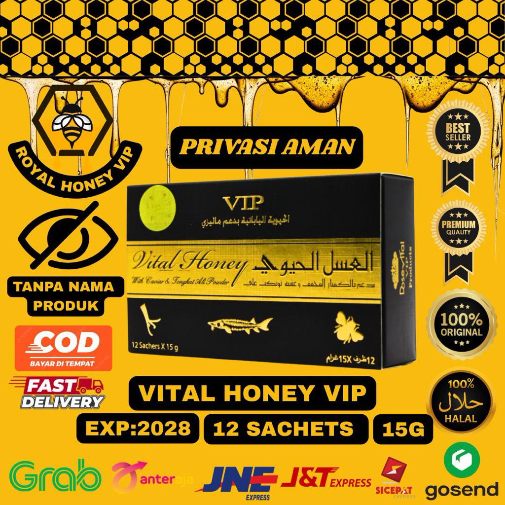 

vital Honey Vip Original 100% 1box :12 Sachet