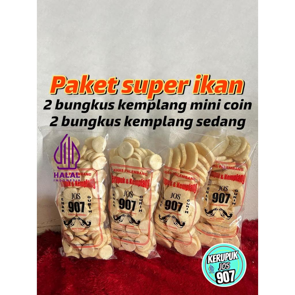 

Paket 4 bungkus x 200gr ( 2 KEMPLANG MINI COIN dan 2 KEMPLANG KANCING / SEDANG SUPER IKAN TENGGIRI ) KHAS PALEMBANG