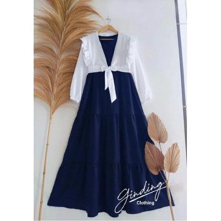 gamis anak remaja perempuan/gamis rompi/pakaian anak 2in1 bisa cod