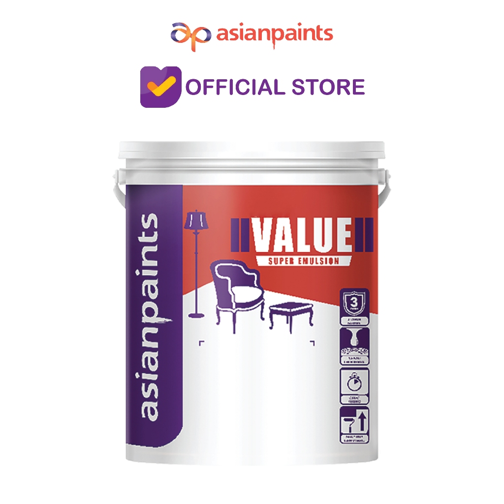 Cat Tembok & Plafon ASIAN PAINT APKO VALUE Super Putih White 25kg PAIL