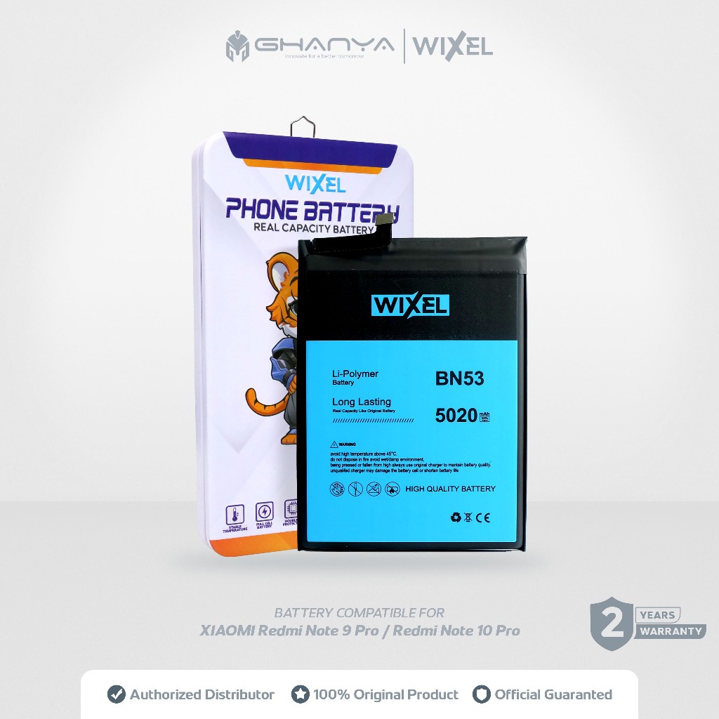 WIXEL ORIGINAL Baterai XiaoMi BN53 Redmi Note 9 Pro / Note 10 Pro Batre Batrai Battery HP Handphone 