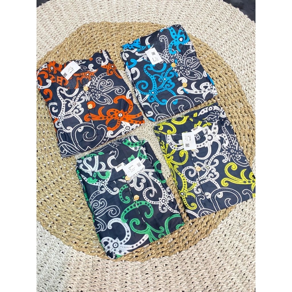 Daster Katun Rayon Lengan Pendek/Daster Katun Rayon Motif Kalimantan