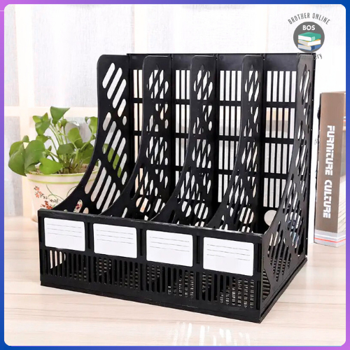 

BOS Box File Plastik 4 Susun/Box Keranjang Dokumen/Book Organizer/Rak