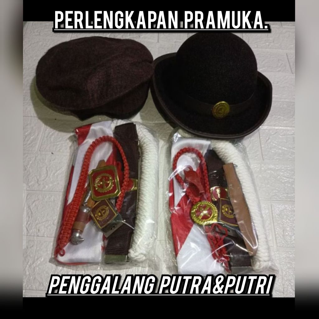 set alat perlengkapan pramuka/atribut pramuka penggalang,putra putri/SD,SMP/atribut pramuka SD,SMP