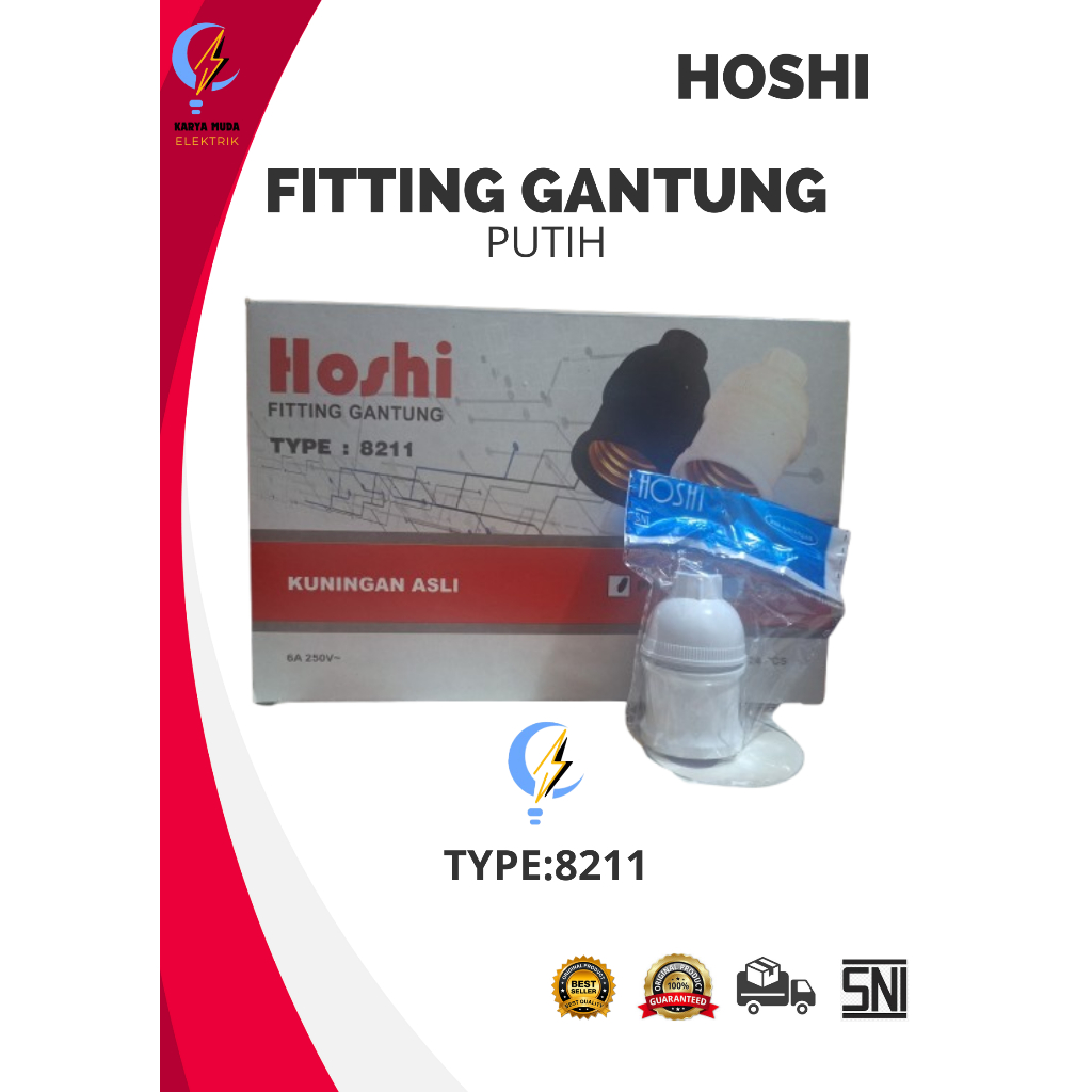 FITTING GANTUNG HOSHI 8211 PUTIH SNI