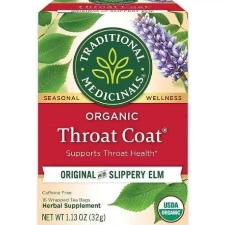 

Traditional medicinals organic throat coat slippery elm 16 tea bags