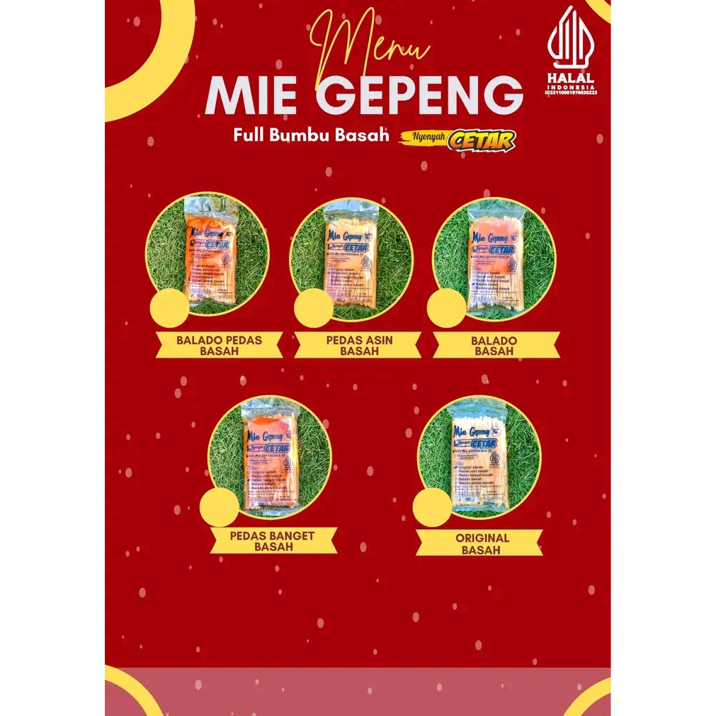

MIE LIDI GEPENG CETAR BUMBU BASAH MIE LIPENG CETAR