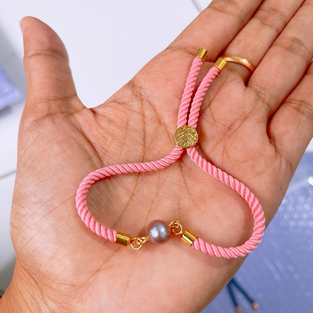 Gelang Mutiara Asli | Oleh-Oleh Lombok - Gelang Tali Mutiara Adjustable - Gelang Mutiara Lombok Asli