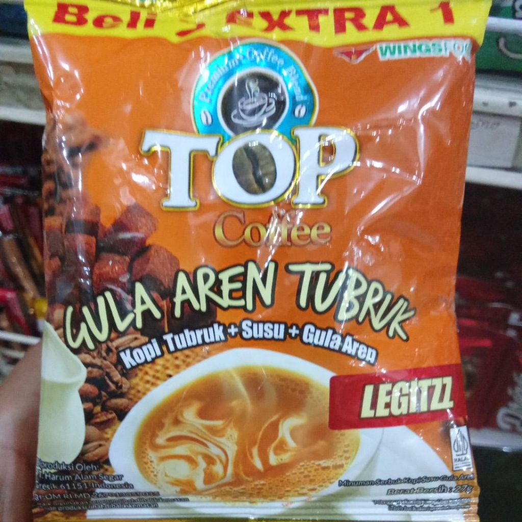 

Top Coffe Gula Aren Tubruk 27gr Renteng Isi 15 Sachet