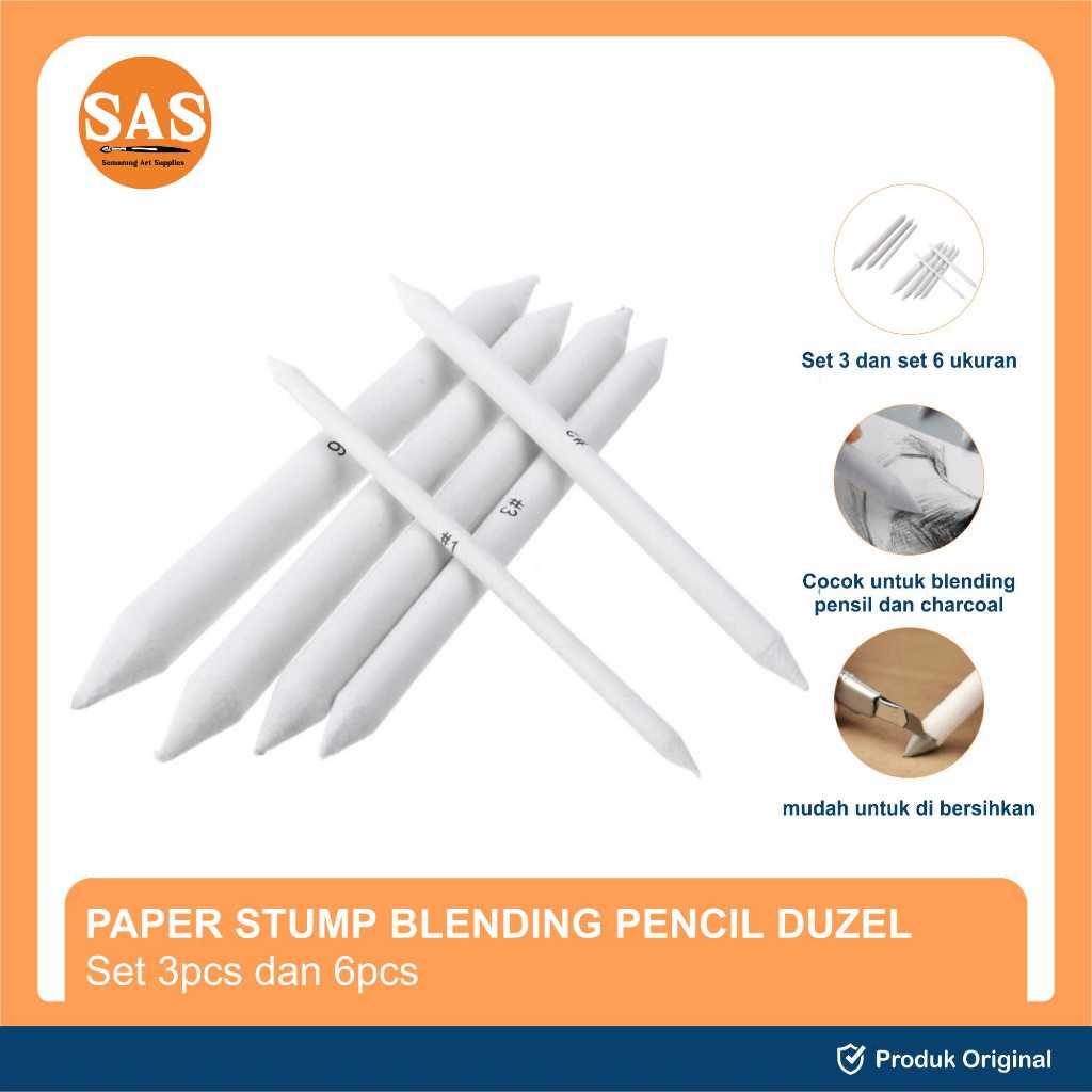 

SAS - Paper Stump Set 3 & 6 Blending Stump Dusel Sketch Sketsa