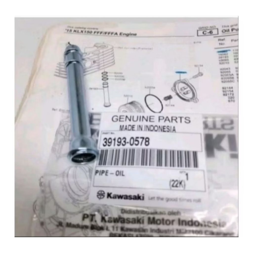 pipe pipa oli mesin KLX140 KLX 140 KLX150 KLX 150 original