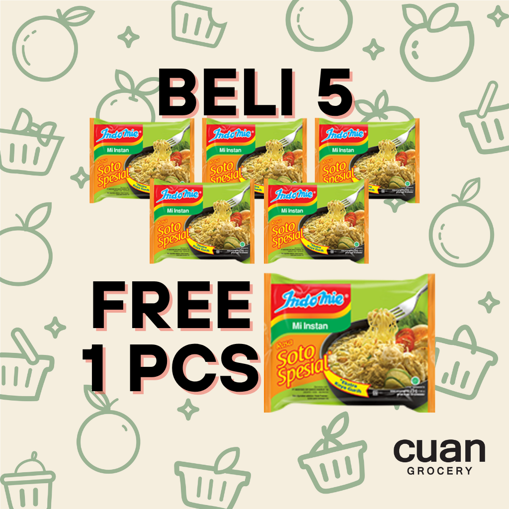 

PROMO!! Indomie Soto Spesial (Beli 5, Free 1Pcs)