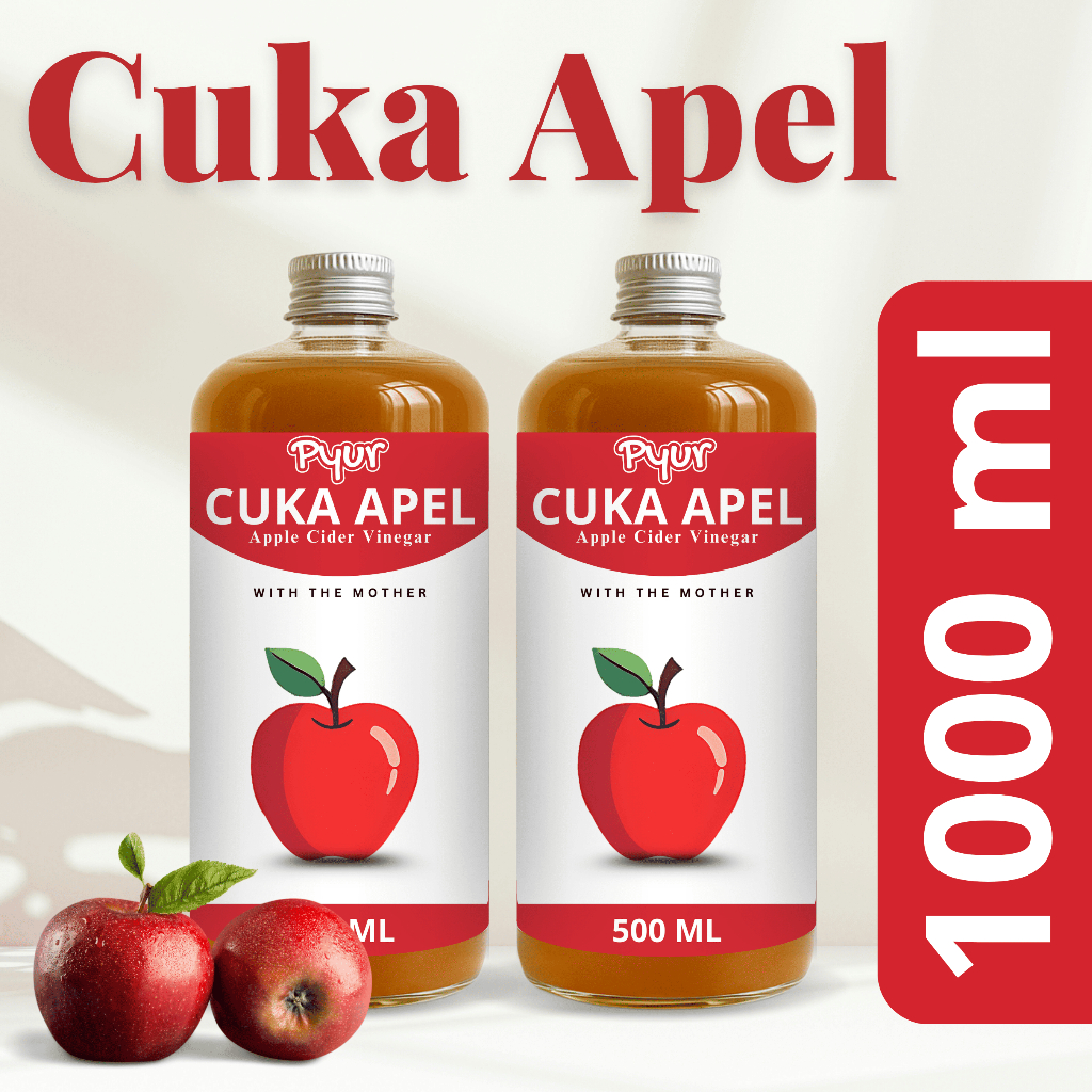 

Cuka Apel Pyur Organik 1000ml / 1L with mother cider apple vinegar