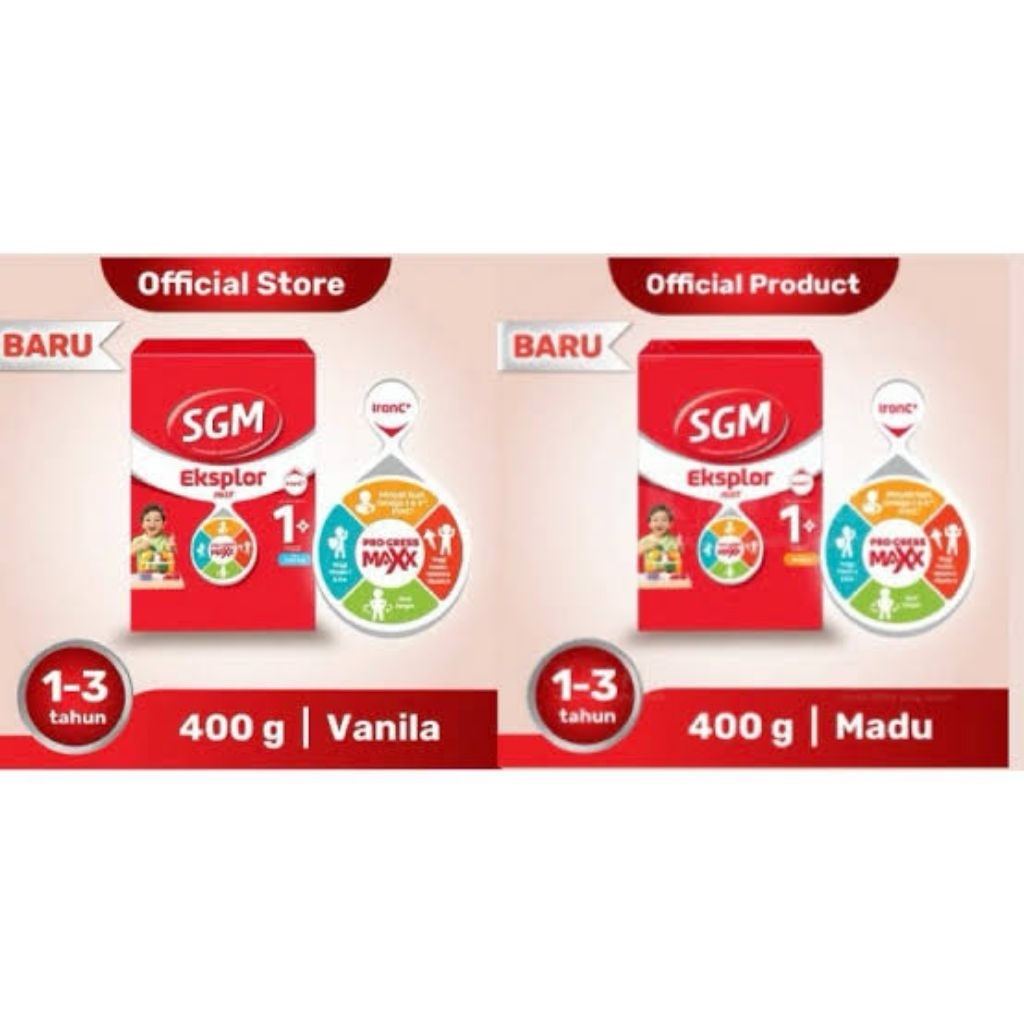 Susu SGM Eksplor 1+ Usia 1-3 Tahun Rasa Vanila / Madu 400 gr