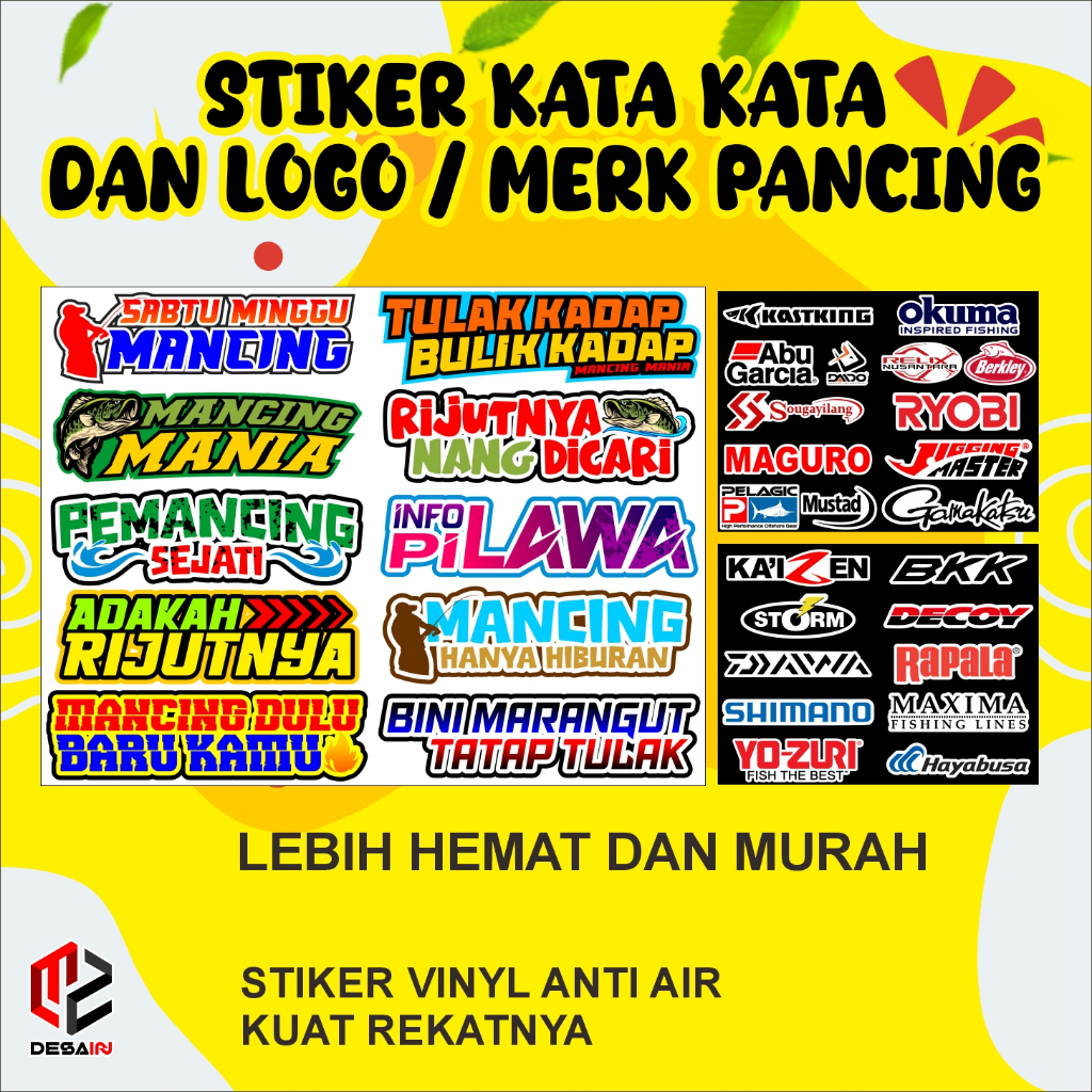 

STIKER VINYL KATA KATA MANCING DAN LOGO MERK PANCING