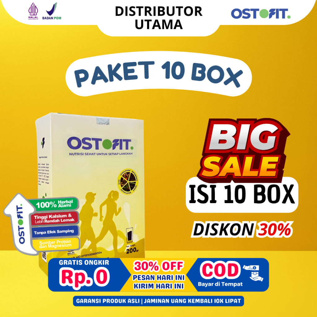 

PROMO OSTOFIT - Peket 10 Box Susu Herbal Alami Terbukti Ampuh Obati Permasalahan Persendian
