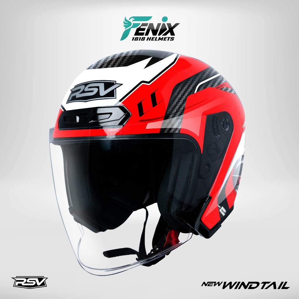 [PASTI ASLI RSV] Helm RSV New Windtail Motif Machine V3 Glossy SNI Unisex Helm Single Visor FENIX 18