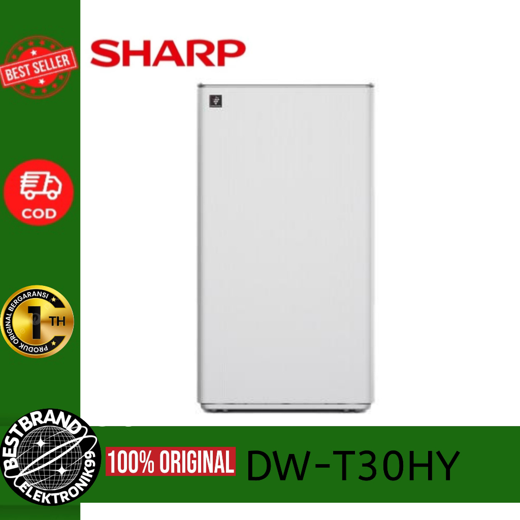 Sharp DW-T30HY-W Dehumidifier Plasmacluster 30L/Hari Putih 77m²