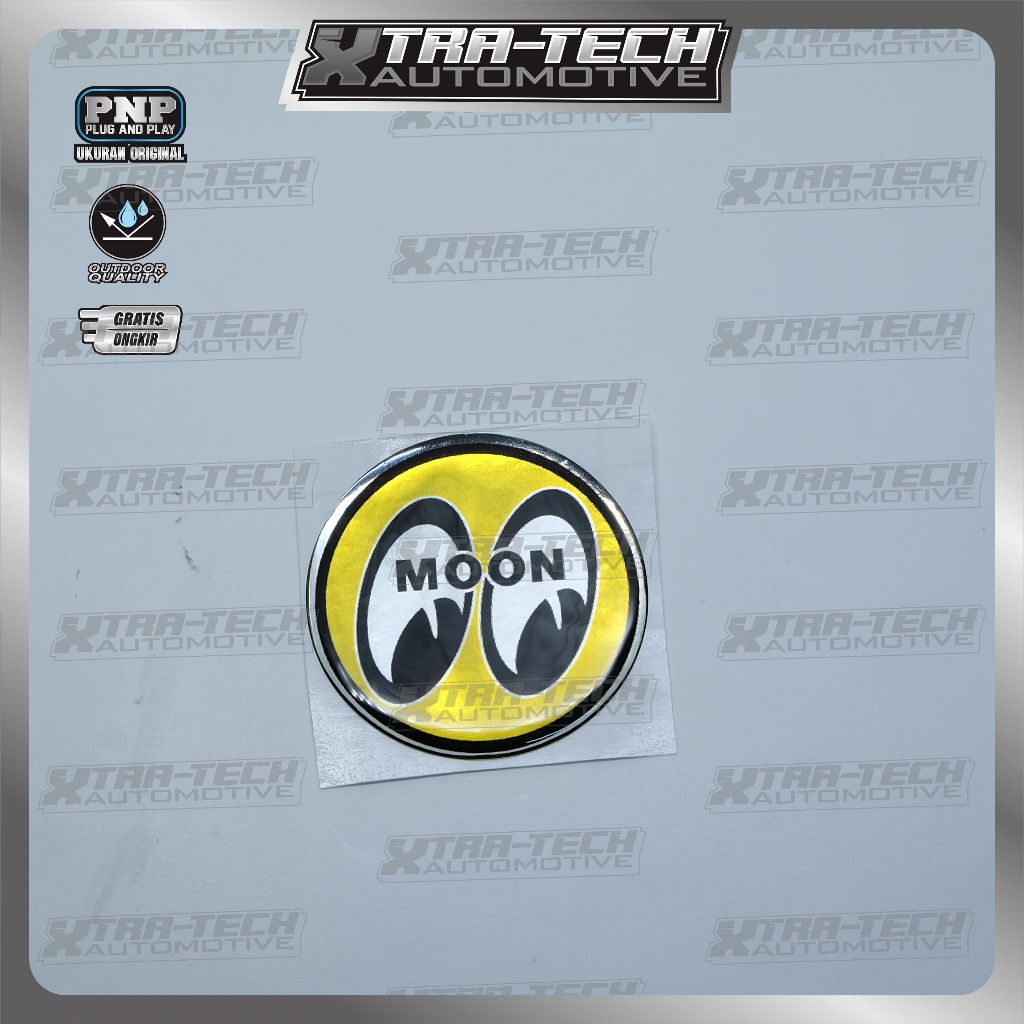 emblem timbul mooneyes / sticker 3d mooneyes / logo mooneyes bulat