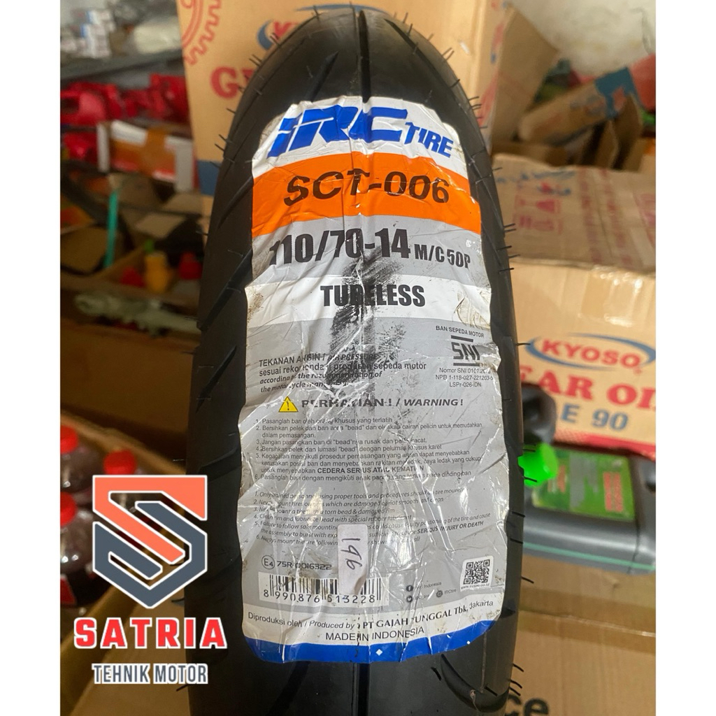 BAN LUAR IRC TUBELESS UKURAN 110/70-14 UNTUK BAN DEPAN PCX160 ORIGINAL IRC
