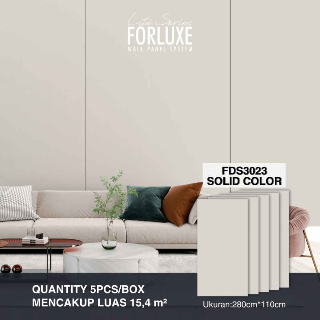 Forluxe Lite Series - Panel Dinding Motif Solid FDS3023 - Fleksibel, Tahan Air & Anti Rayap