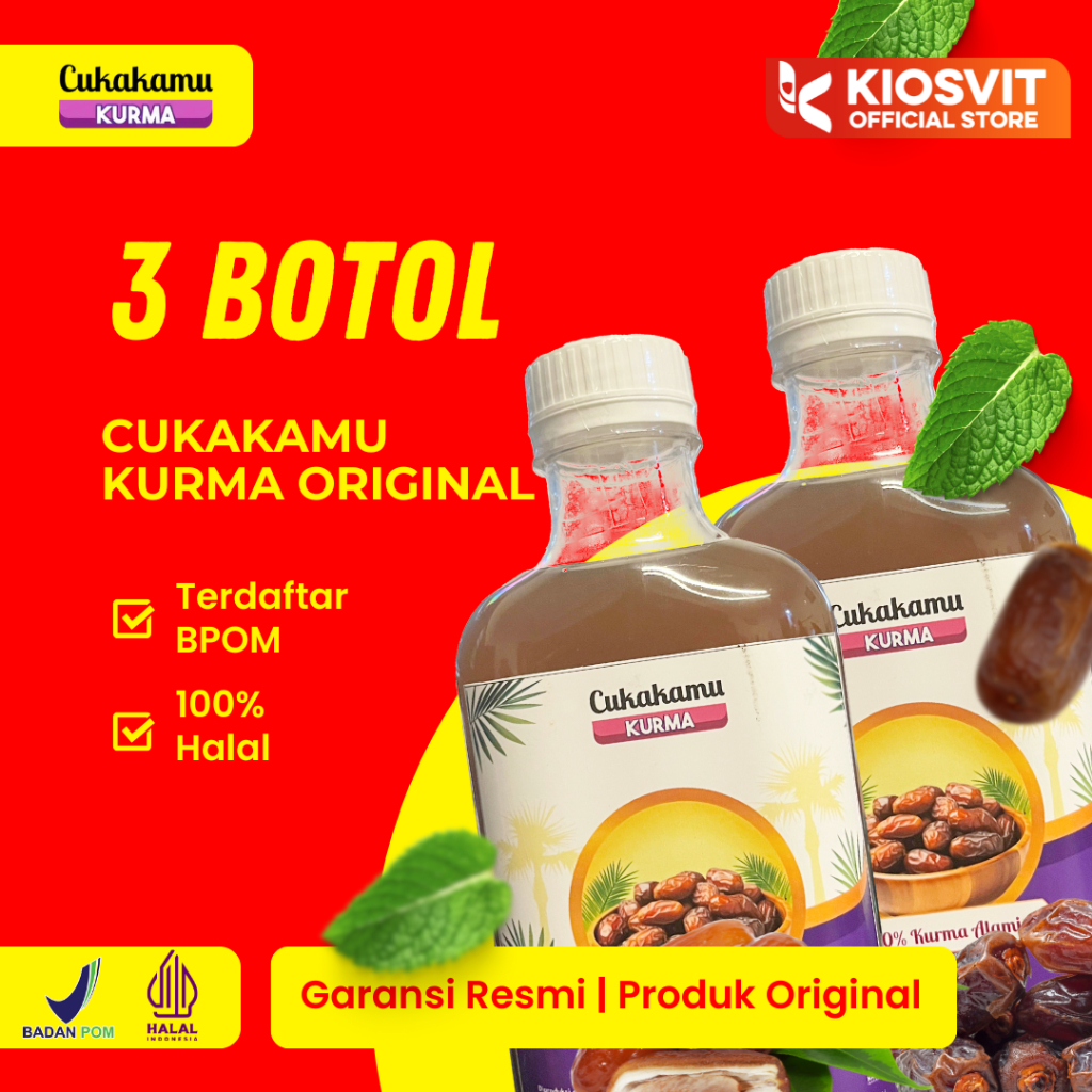 

CUKAKAMU Cuka Kurma Mencerahkan Wajah Putih Bersih Flek Hitam & Kerutan Hilang - 3 Botol