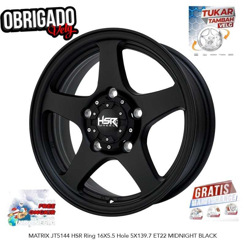 VELG MOBIL KATANA VITARA ESCUDO TAFT R16 MATRIX JT5144 HSR R16X55 H5X139,7 ET22 MIDNIGHT BLACK