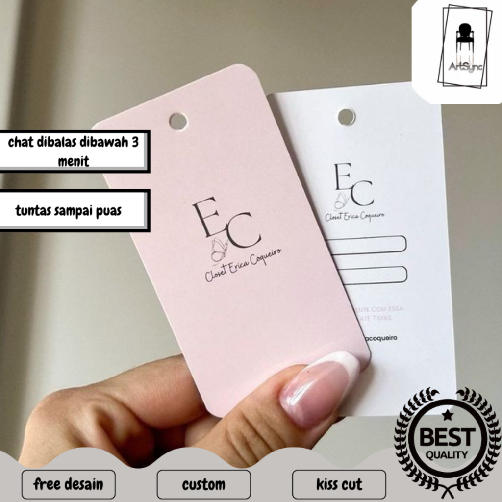 

Syncart Hang Tag Bentuk Custom Hangtag Hijab Jilbab Florist Premium Label Gantung Buket Toko Bunga