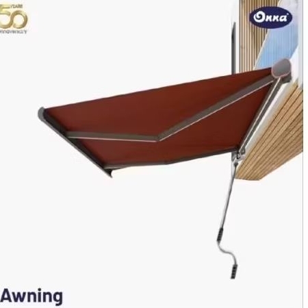 Awning Onna kain seri Aw 10 manual buat outdoor pake system stik besi