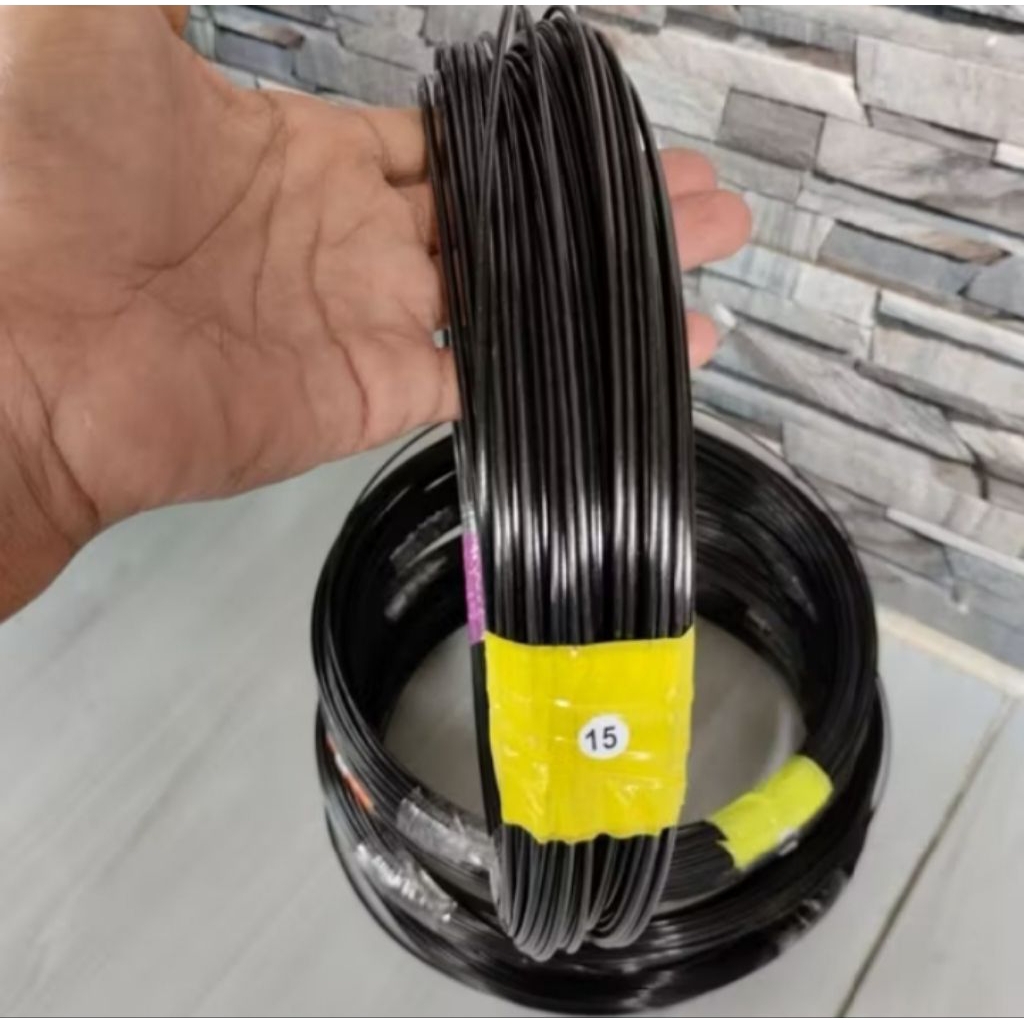 Ruji fiber non kulitan 1.3mm-2mm sangkar burung kualitas impor warna hitam 1rol/fiber layangan