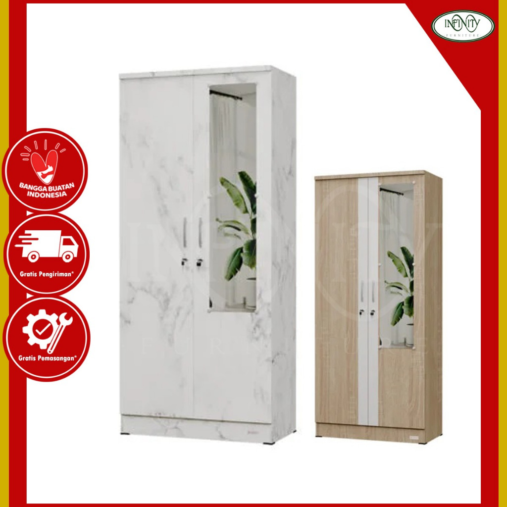 Lemari Pakaian 2 Pintu Cermin LPT 011