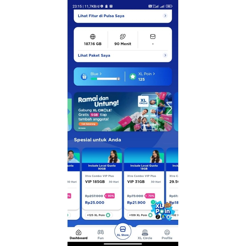 KARTU PERDANA XL COMBO VIP PLUS DISKON 90% 185gb.Aktif