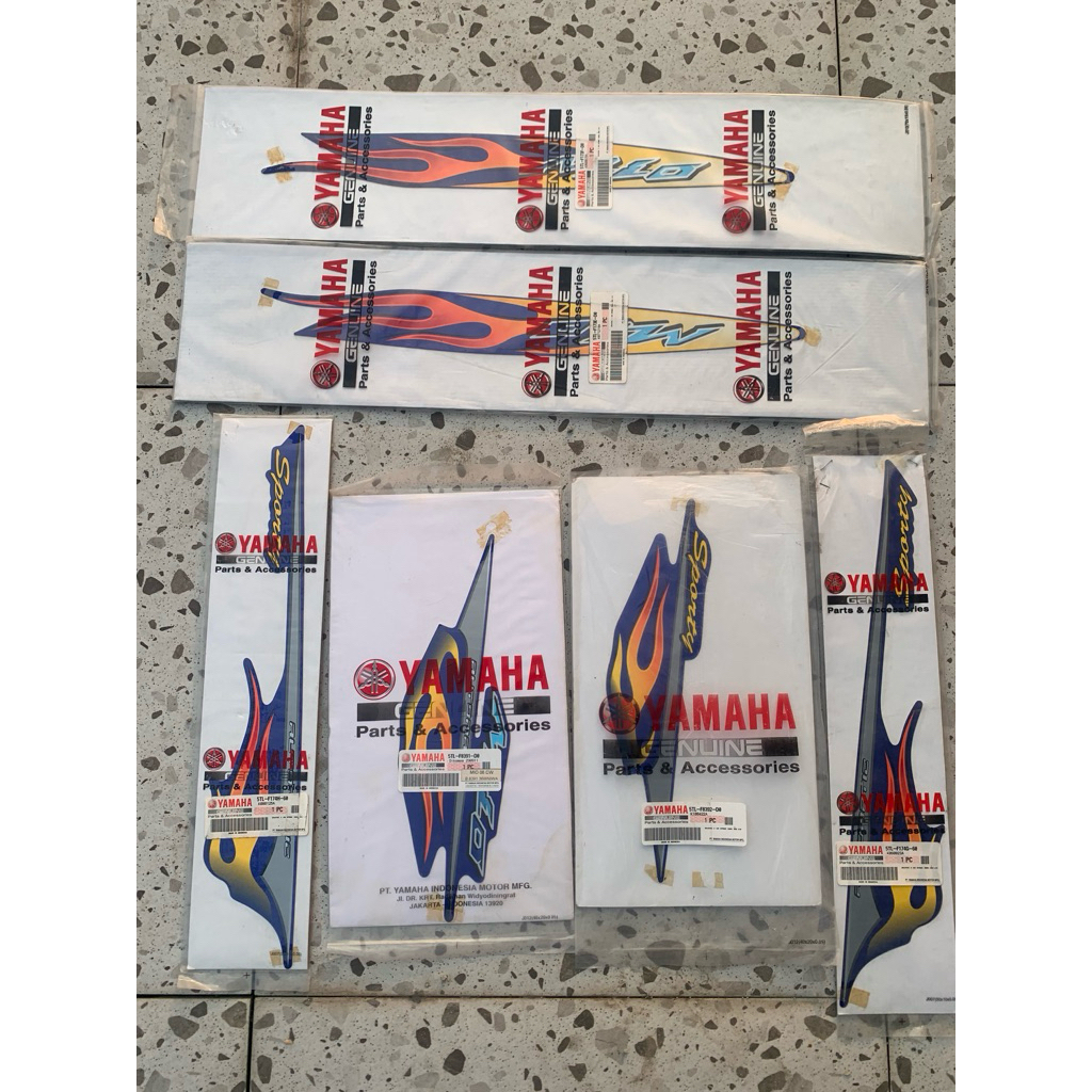 STRIPING MIO SPORTY API BIRU ORIGINAL