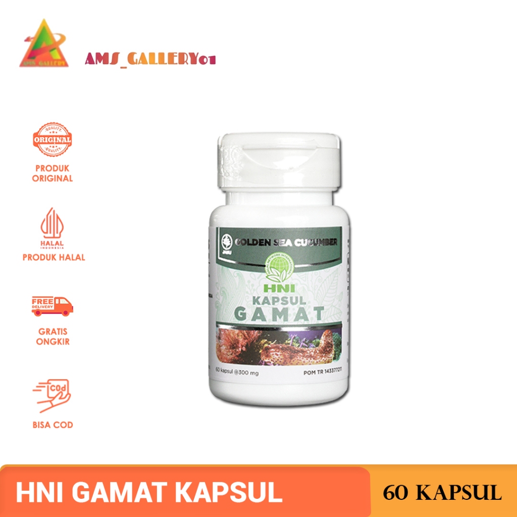 Gamat HNI HPAI Kapsul Isi 60 | Obat Herbal Lambung & Sendi | Original BPOM