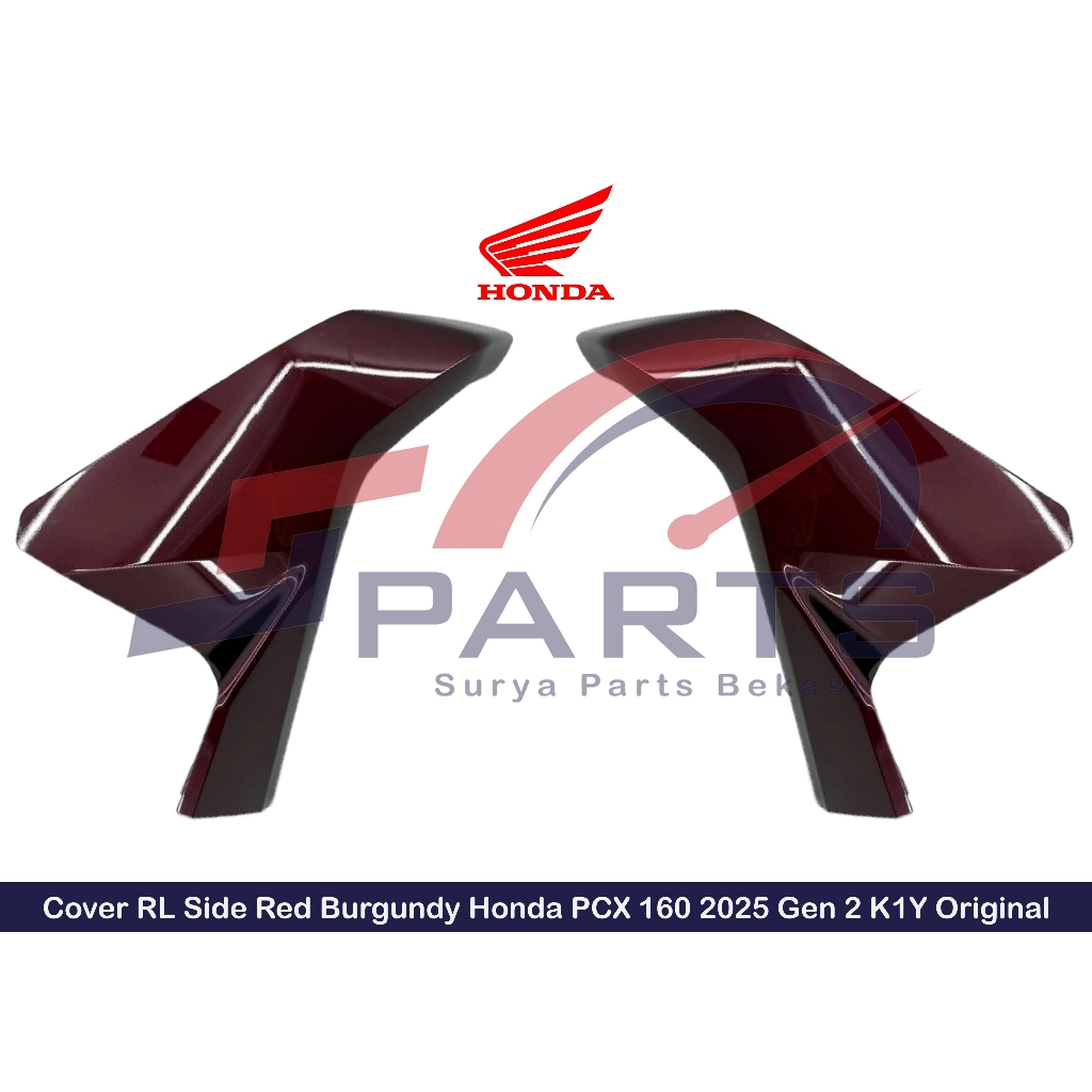 Cover Sambungan Sayap Honda PCX 160 2025 Red Burgundy K1Y Cover Side New PCX 160 2025 K1Y Original