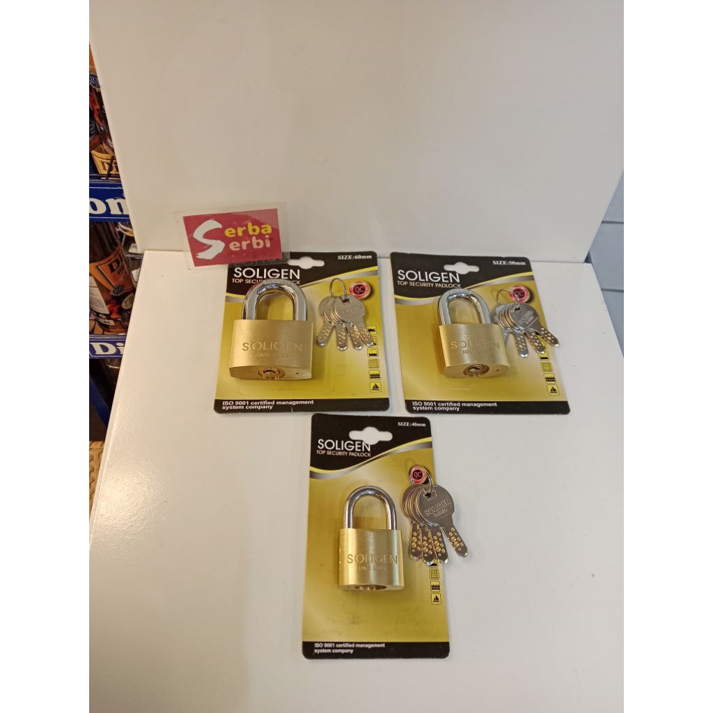 (SOLIGEN PENDEK GEMBOK) Pengunci kuningan padlock