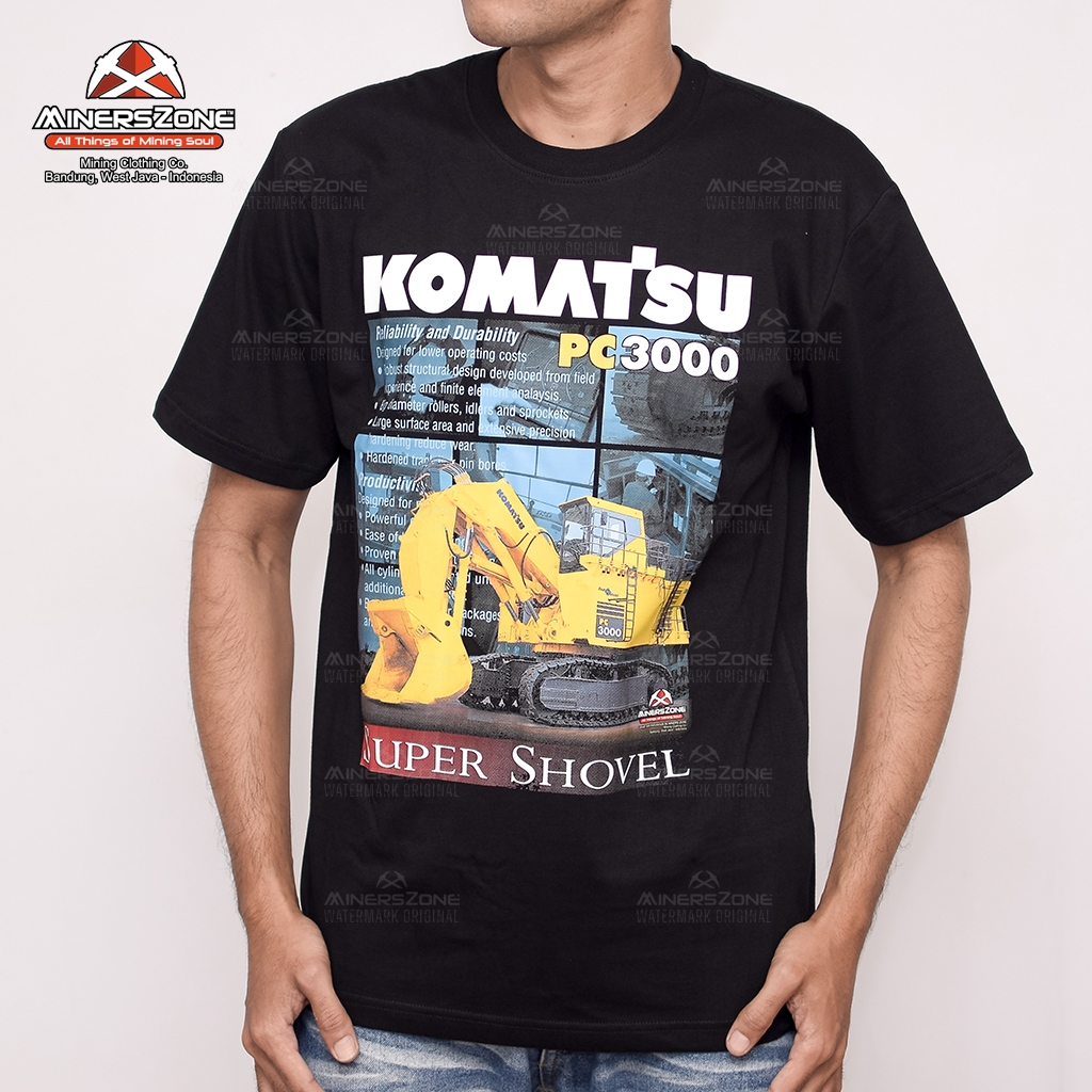 MinersZone Kaos Tambang KOMATSU Excavator PC-3000 Super Shovel Original Pria | Kaos Operator Tambang