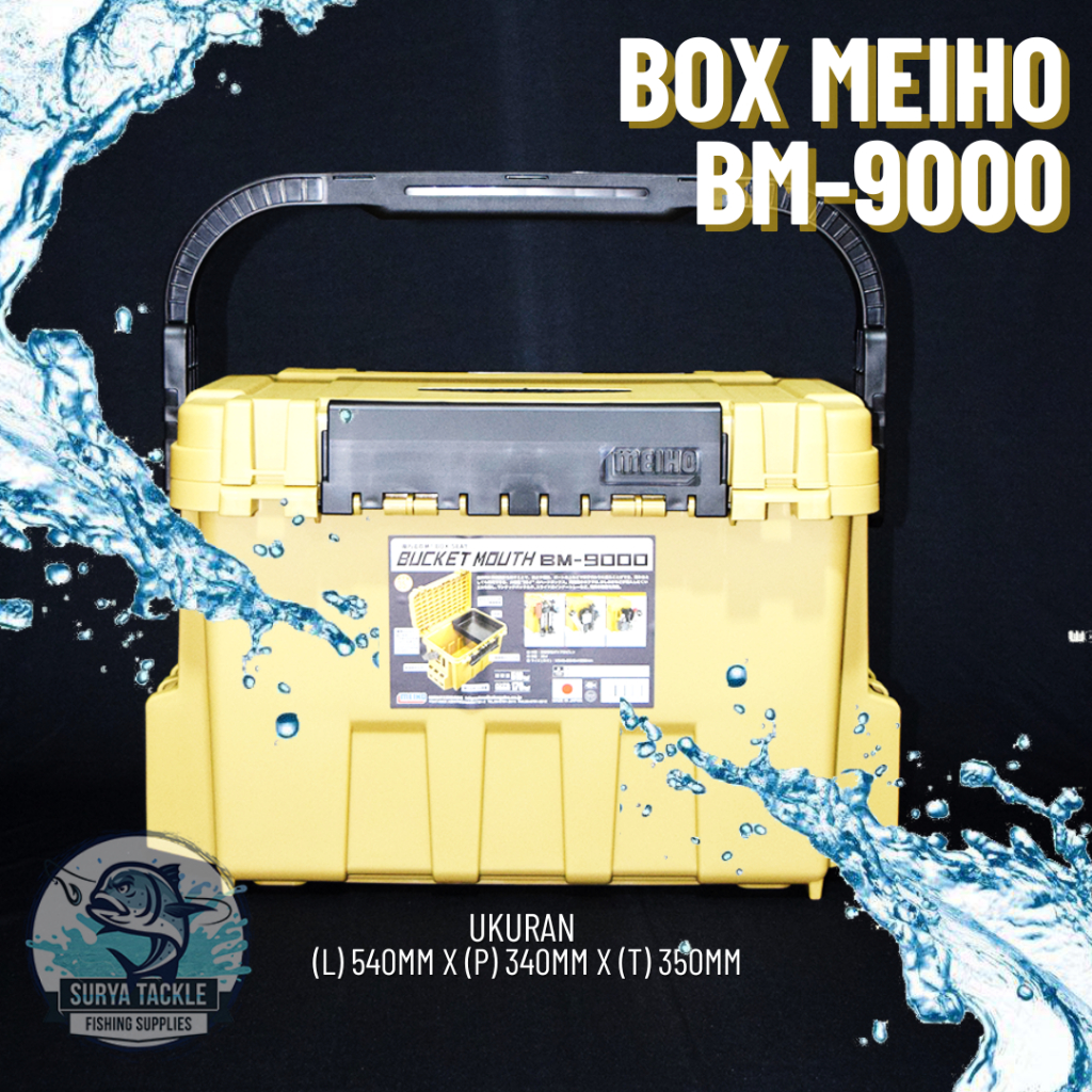 Kotak Pancing/Tackle Box Meiho Bucket Mouth 9000/BM 9000 Ocher