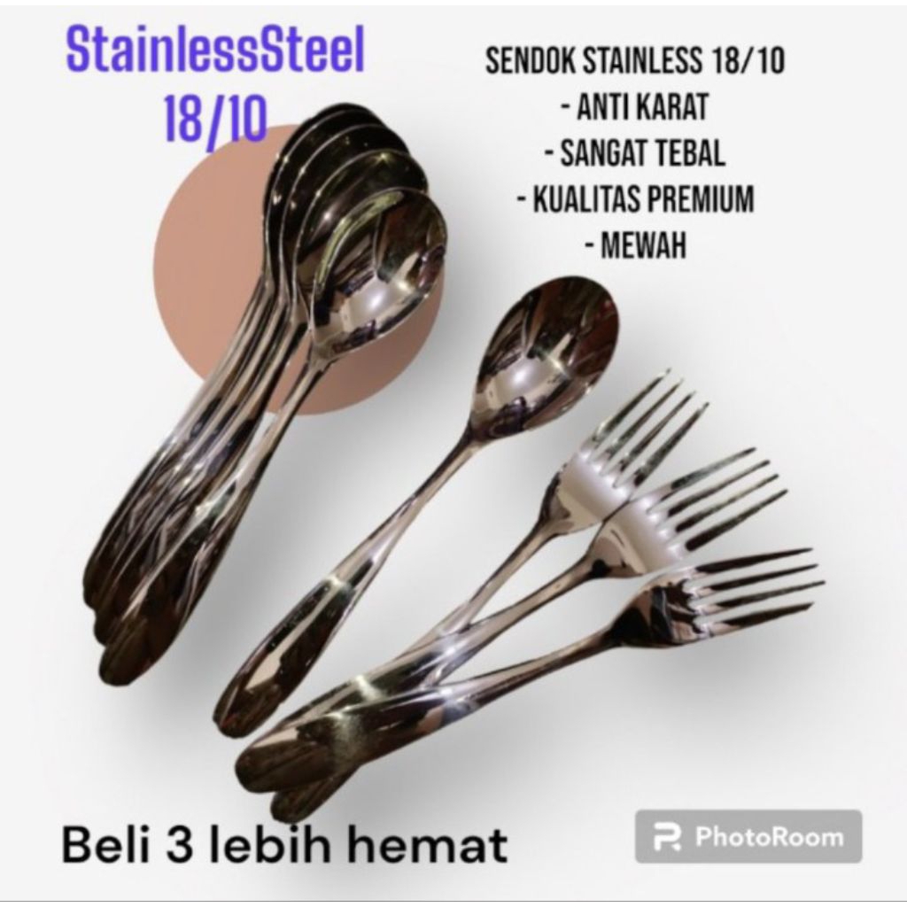 SENDOK MAKAN DAN GARPU STAINLESS STEEL 18/10