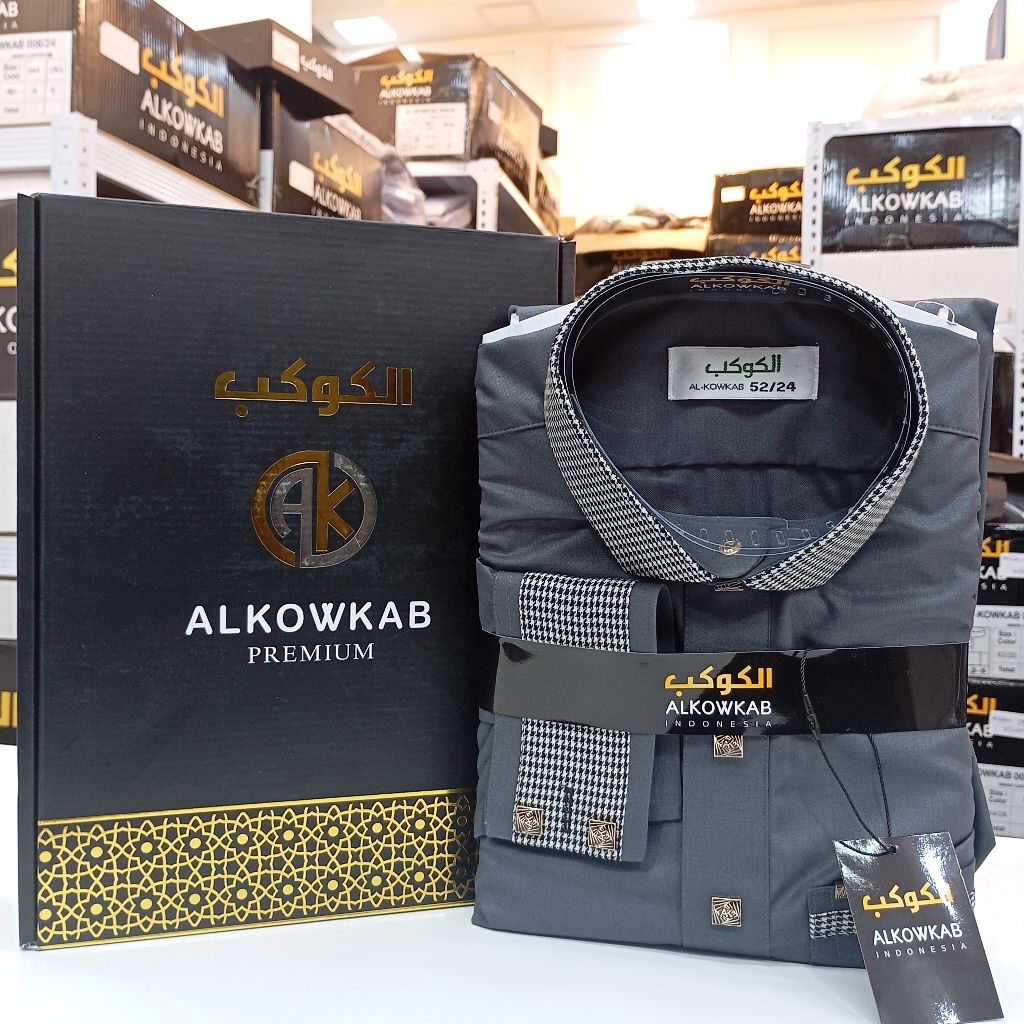 Alkowkab Thobe Jubah By Alharamain / Gamis Pria Dewasa Kombinasi Umair