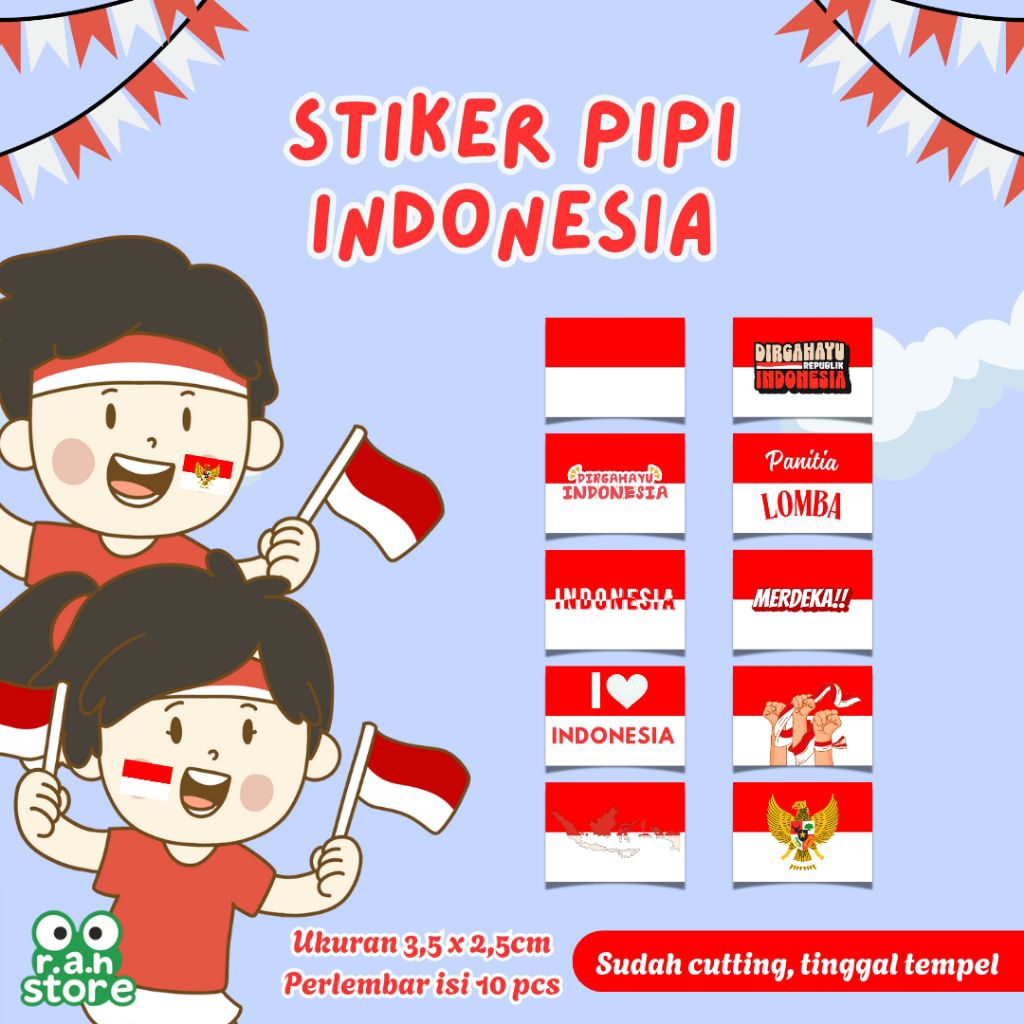 

ISI 10 - STIKER PIPI INDONESIA / STIKER PIPI KEMERDEKAAN INDONESIA