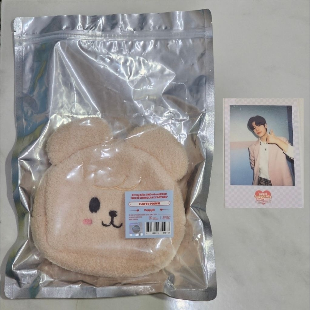 [READY] Stray Kids Fluffy Pouch SKZOO PuppyM Seungmin POB 2nd LoveSTAY Chocolate Factory