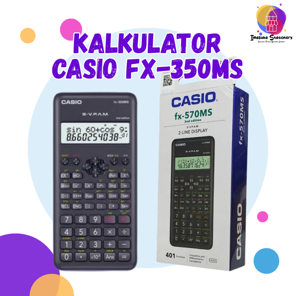 

Kalkulator Casio FX-350MS Kalkulator Scientific Calculator Scientific Imasuka Stationery