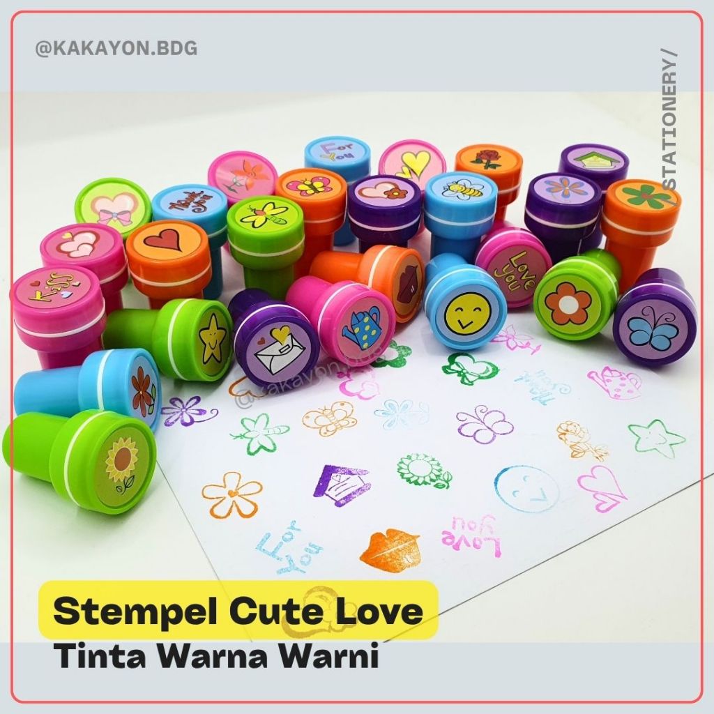 

Stempel Gambar Love Cute Words Quote Tinta Warna Warni Sesuai Cover Cap / Cap Nilai